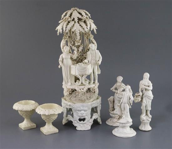 A group of Italian creamware, Naples, 19th century,